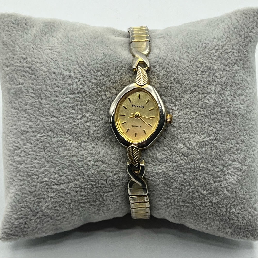 vintage silver tone 1960s eternity analog art deco Women's Watch